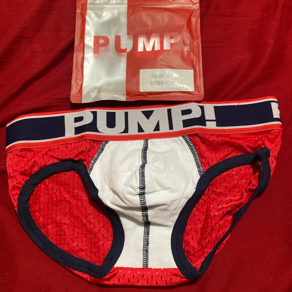 NWT PUMP! Men’s Medium Mesh Briefs Red And White Amazing Feel Ask About Bundle